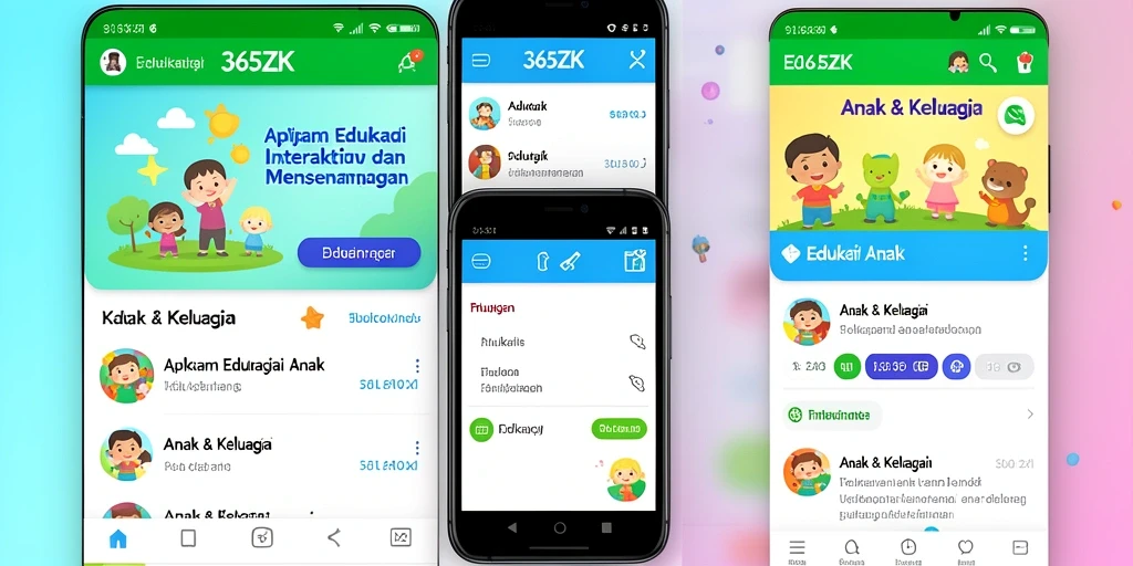 Antarmuka pengguna 365ZK yang ceria dan interaktif untuk Edukasi Anak.