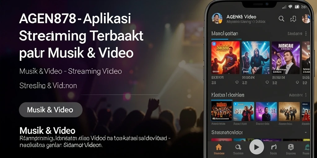 Antarmuka AGEN878 menampilkan berbagai kategori video secara menarik.