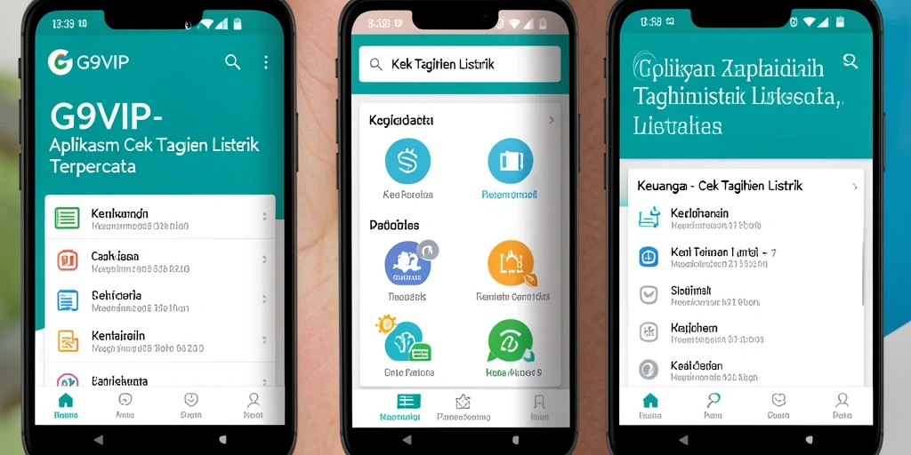 Antarmuka G9VIP menampilkan informasi cek tagihan listrik dengan jelas.