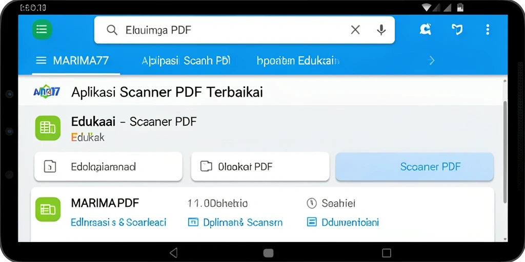 Antarmuka intuitif MARIMA77 saat memindai dokumen PDF.