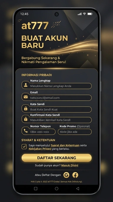 Cara Mudah Buat Akun Baru at777 di Android